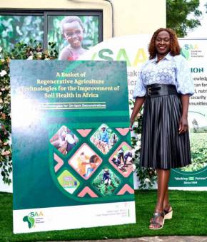 Dr. Stella Kabiri at the book launch in SAA Uganda office