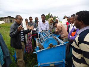 Mr. Oumer providing practical training to technicians